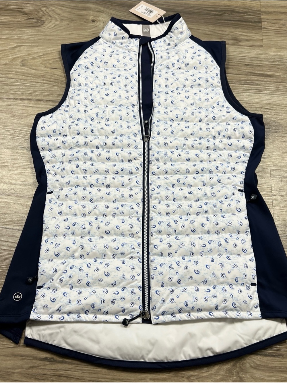 Peter Millar Fuse Elite Hybrid Tossed Paisley Full Zip Vest Women’s Small $225